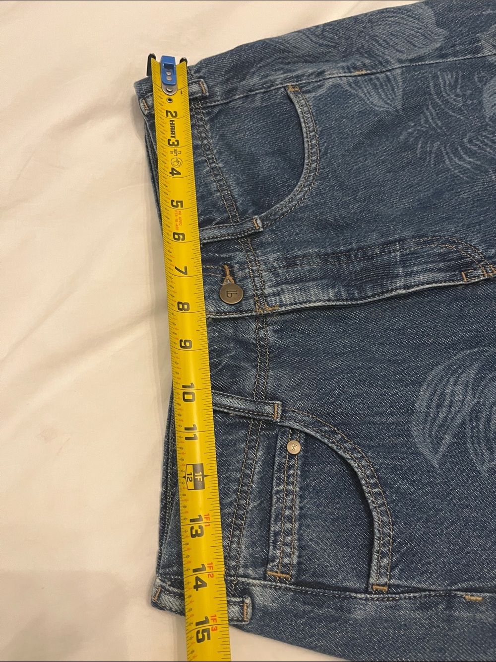 NWOT Adi Patterned Mid-Rise Flare Jeans by Pilcro Anthropologie floral leaf prin - Picture 11 of 16